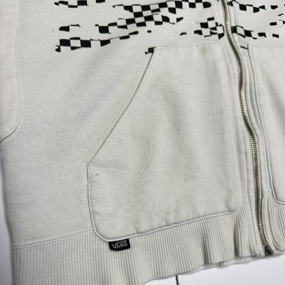 Vans Skate Hoodie Sweatshirt Mens Medium White Full Zip Streetwear Graphic Print - Picture 4 of 16